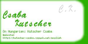 csaba kutscher business card